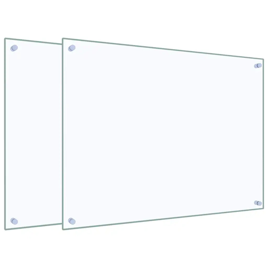 Paraschizzi per Cucina 2 pz Trasparente 80x60cm Vetro Temperato 3315794