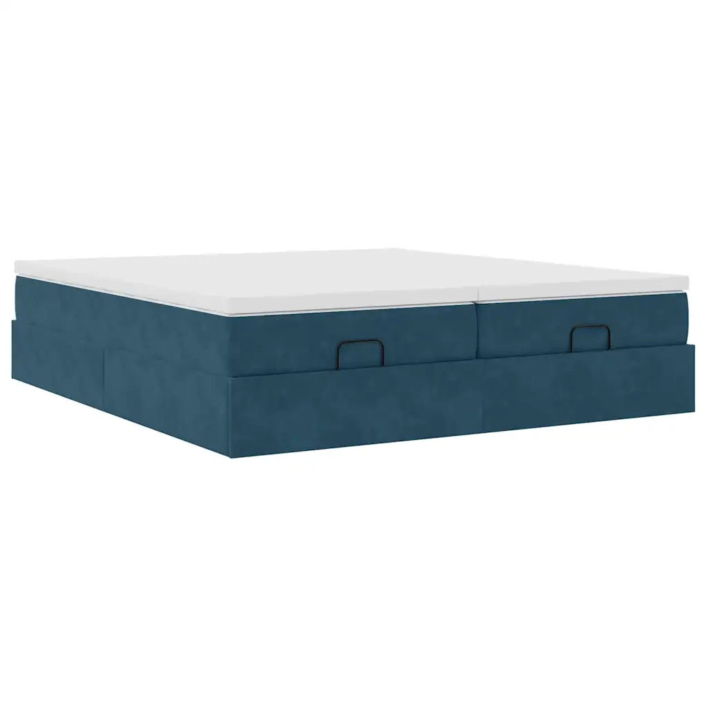 Struttura Letto Pouf con Materassi 200x200 cm Velluto