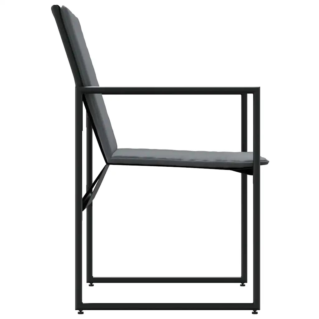 Sedia con cuscino 4 pz | Sedie da Esterno Nero e antracite Textilene