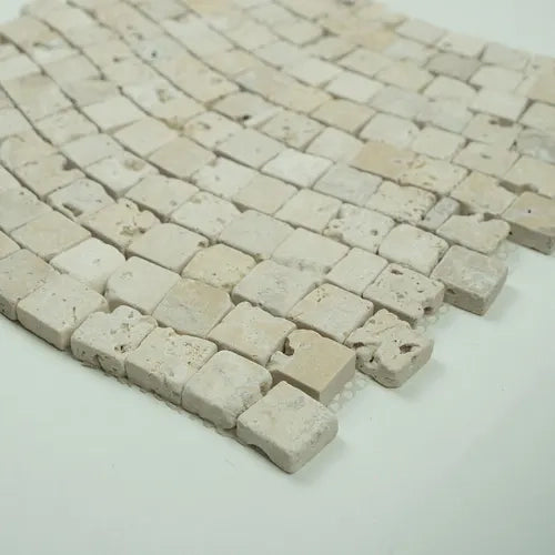 Mosaico in Travertino Avorio Invecchiato - Onda