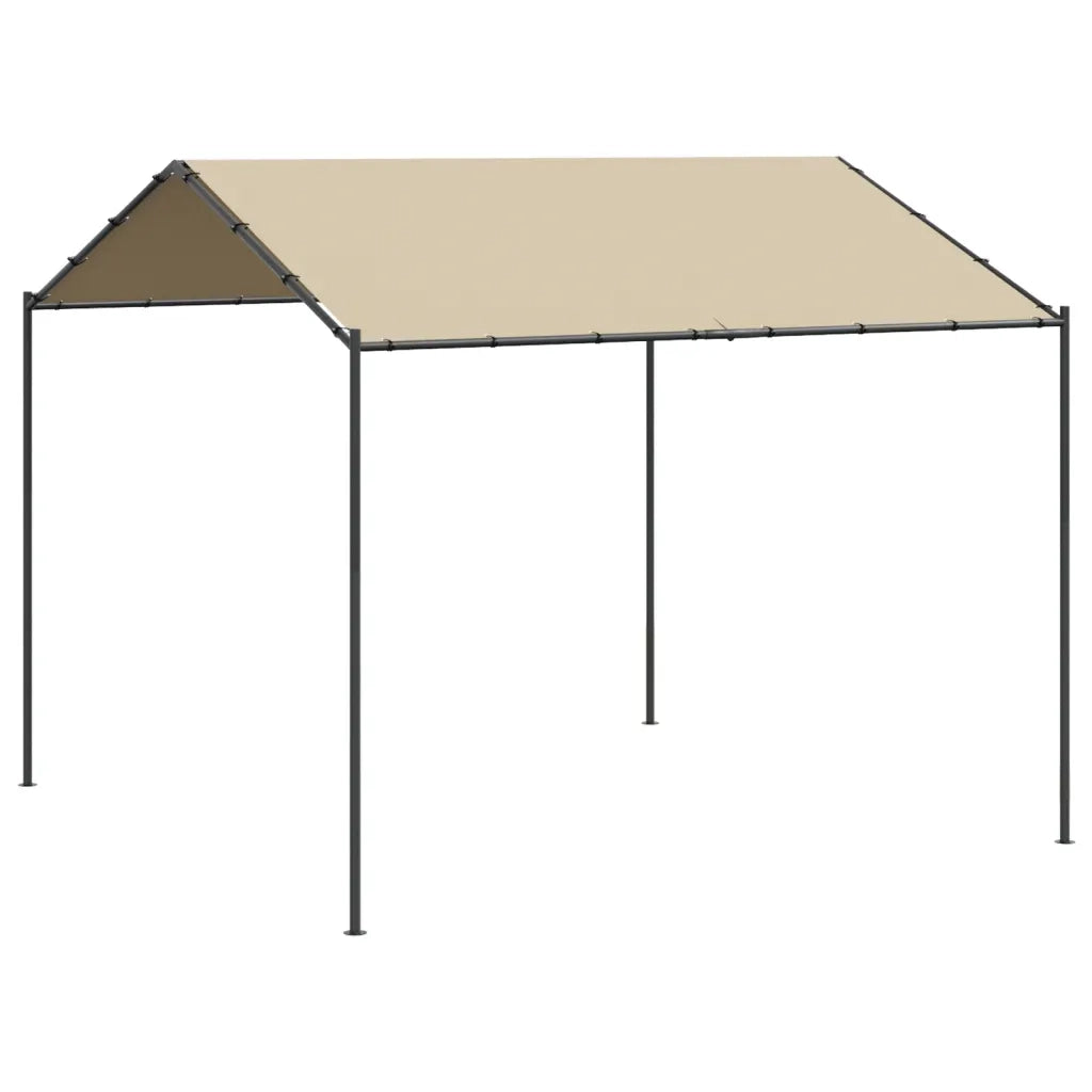 Tenda a Baldacchino-Tenda da giardino Beige 3x3 m in Acciaio e Tessuto