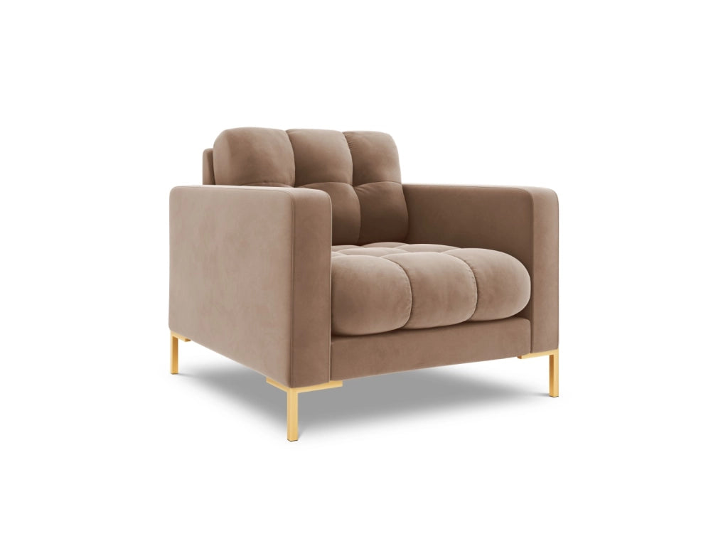 Cosmopolitan Design - Poltrona "Bali" in velluto beige 