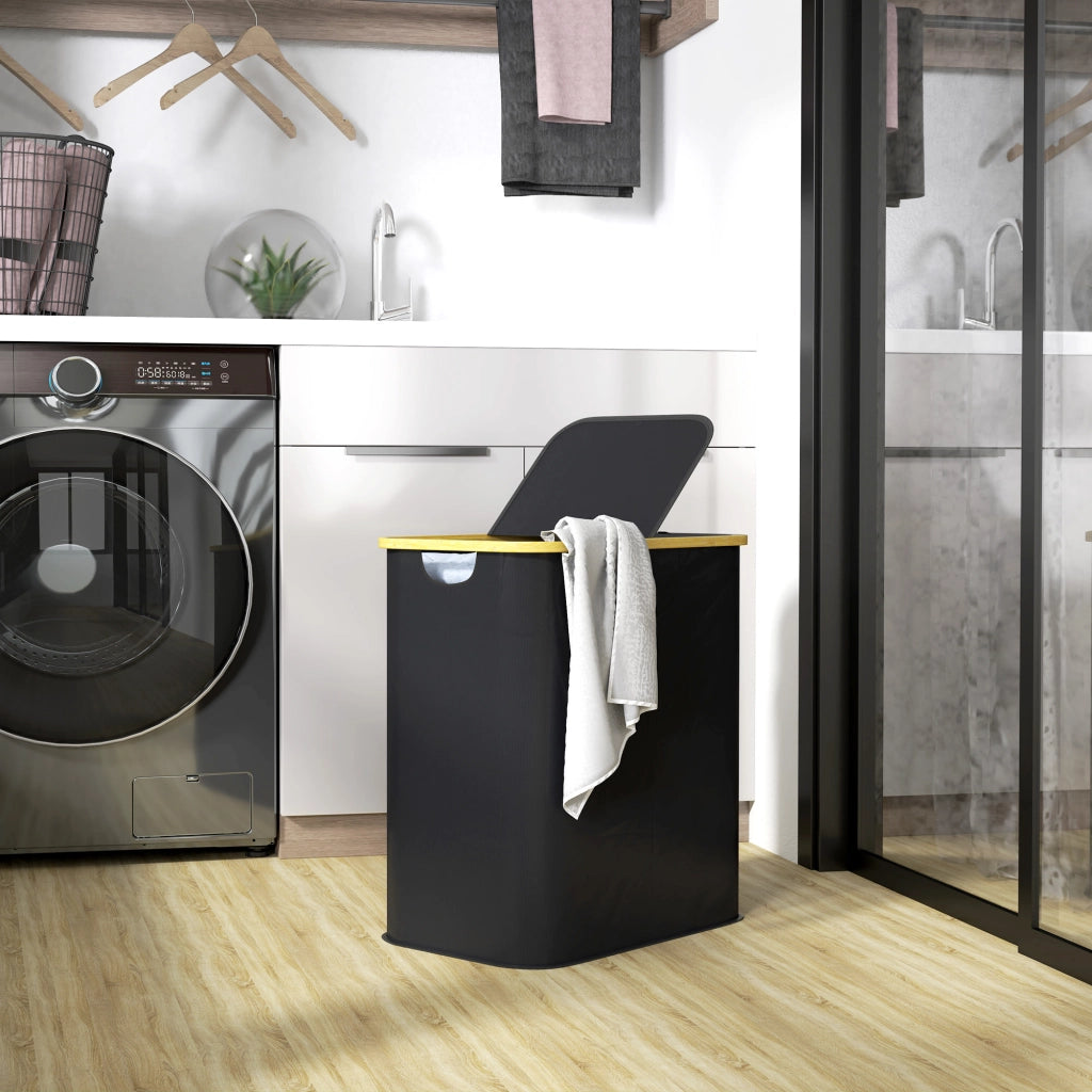 Cestello pieghevole per biancheria ¨C Minimal ¨C 80 L nero