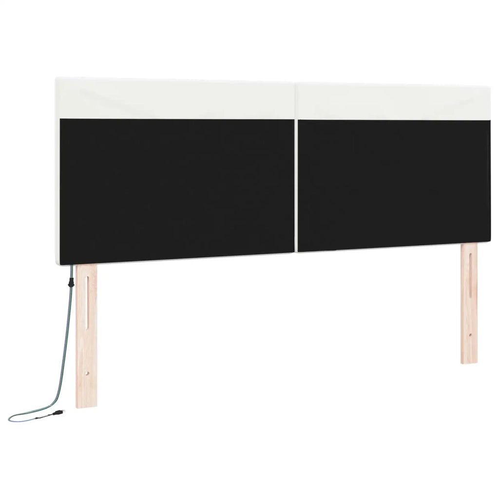 Testiera | Testata LED Bianco 160 cm Pelle Sintetica