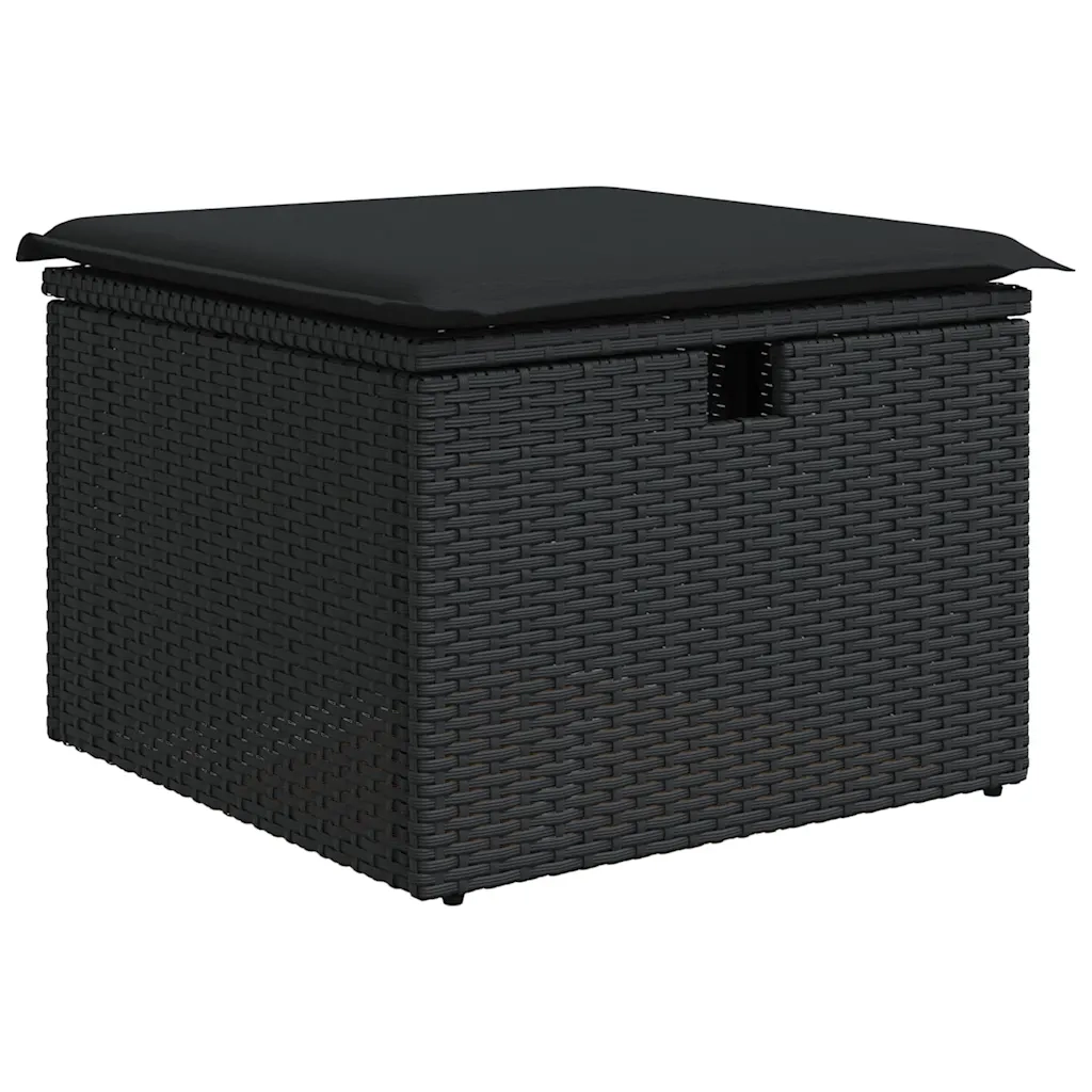 Set Divani da Giardino 4 pz con Cuscini Nero in Polyrattan 3325251