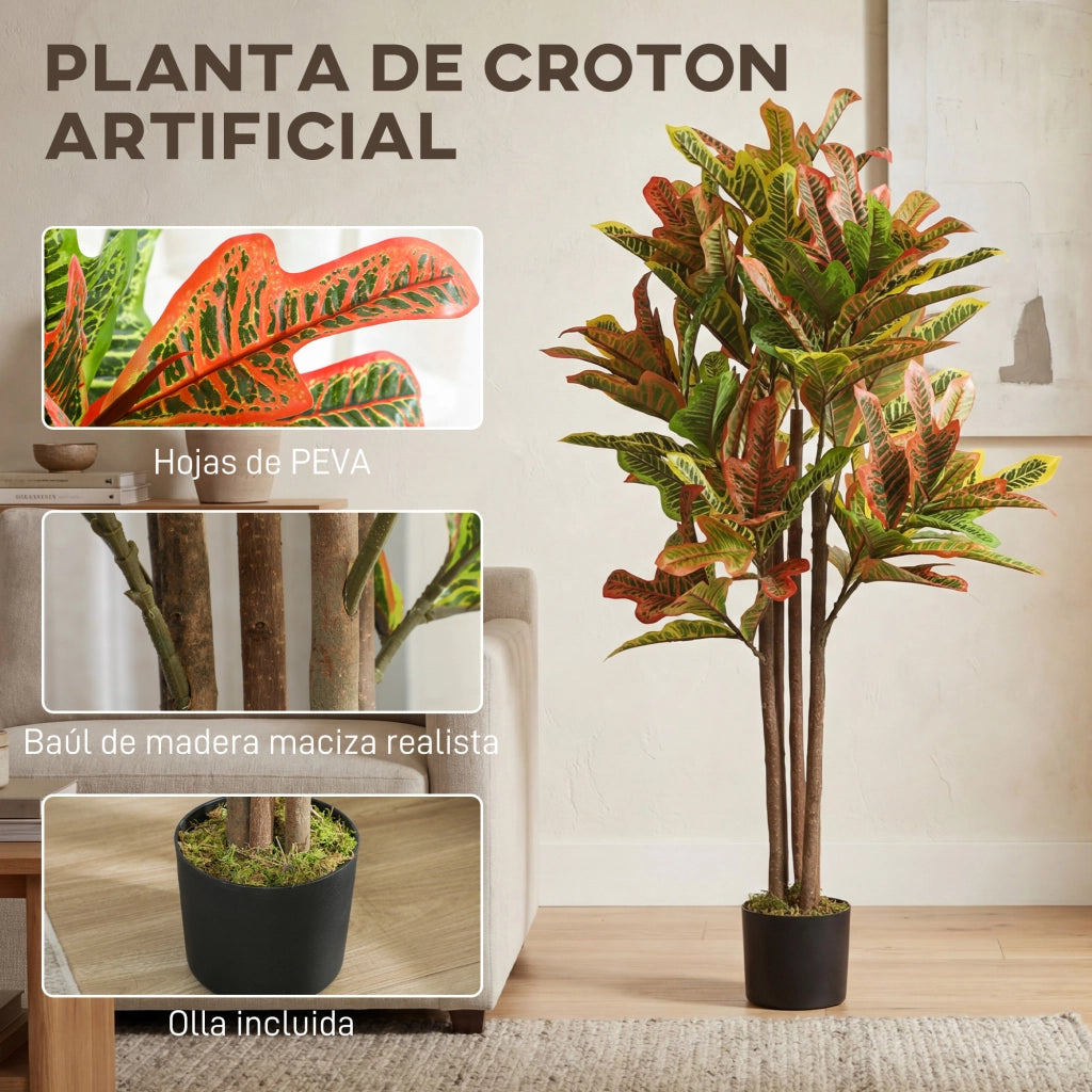 Pianta Artificiale Decorativa ¨C Minimal ¨C Multicolor con Vaso 120 cm