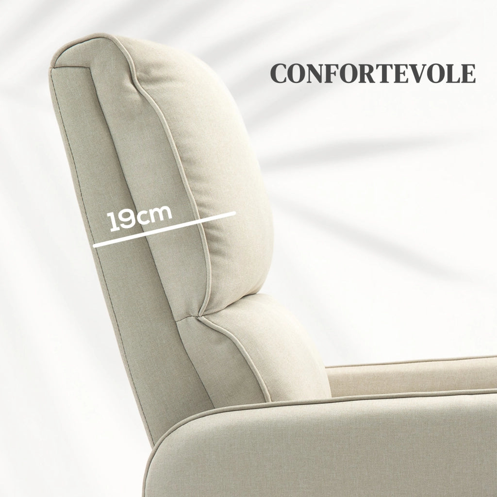 Poltrona Alzapersona Elettrica Reclinabile ¨C Xylo ¨C Tessuto Beige con Telecomando