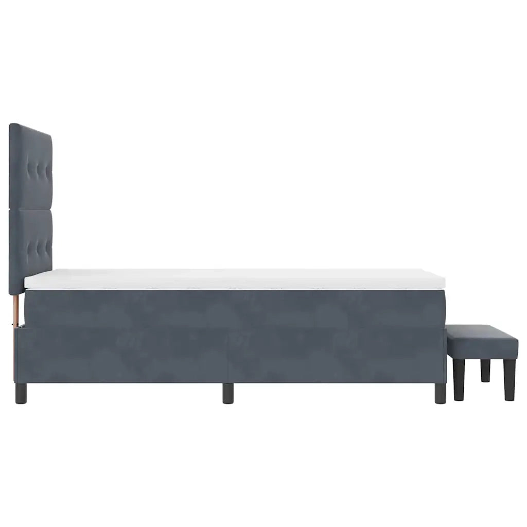 Letto a molle con testiera Grigio scuro 200 x 80 cm Velluto 3344475