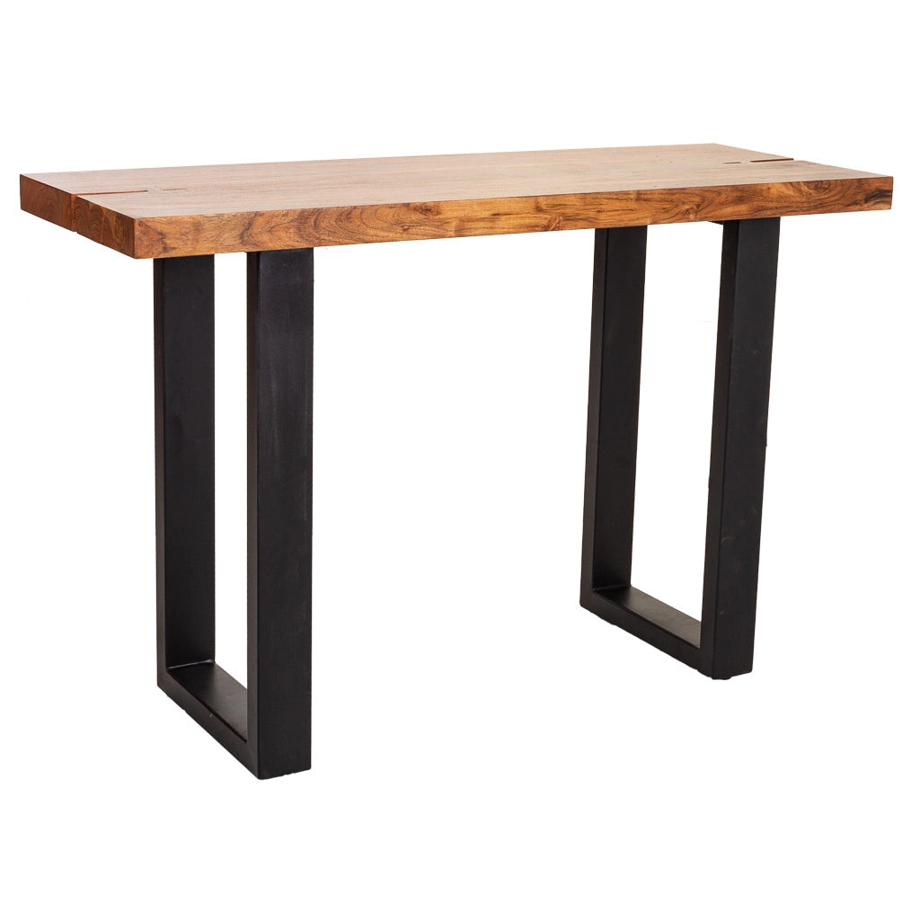 Mobile da ingresso in legno e metallo nero 120x45x75h