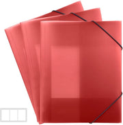 Map a4, set da 3, cartellino con cerniera elastica, materiale pp, robusto e duraturo, documenti