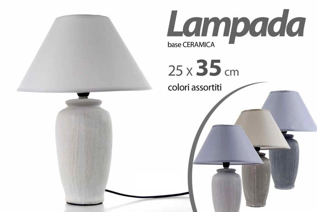 Lampada da Tavolo con base in ceramica 35 cm 4 Colori