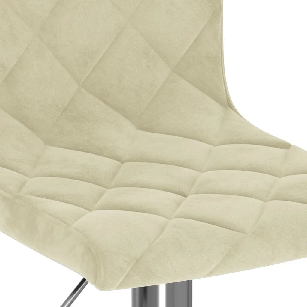 Sedie da Bar 2 pz Crema in Velluto 333686