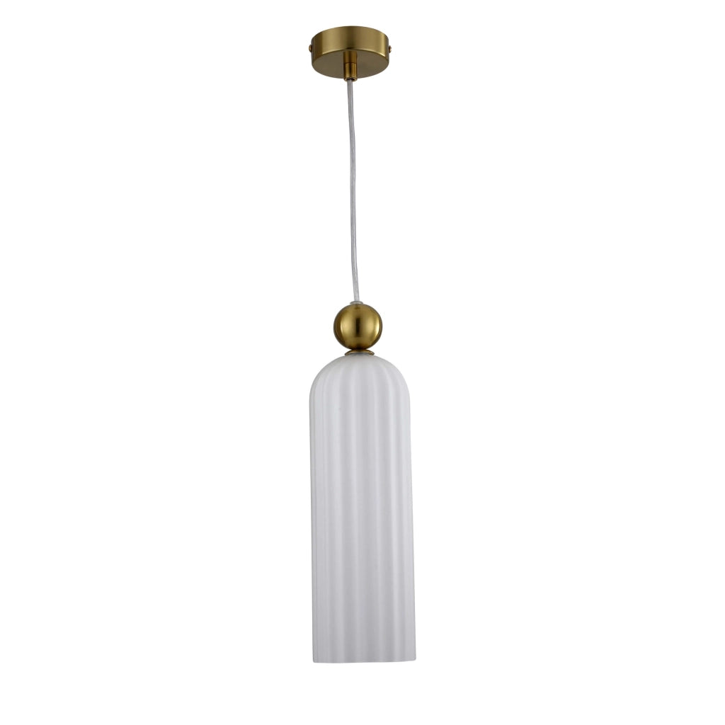 Lampada a sospensione Piega E14 bianca oro Ø10 Light Prestige