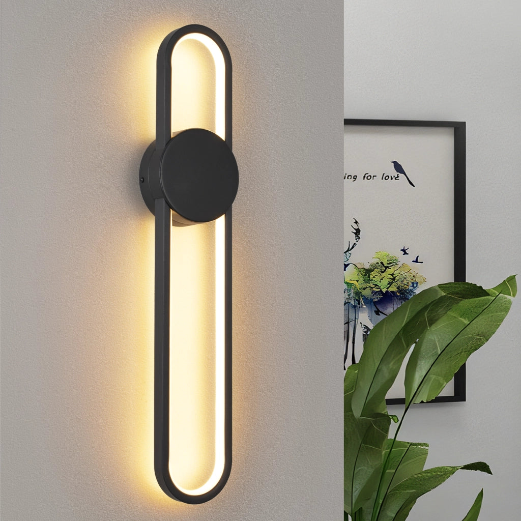 ZMH Applique LED moderna 12w 60cm 3000k Nero minimalista