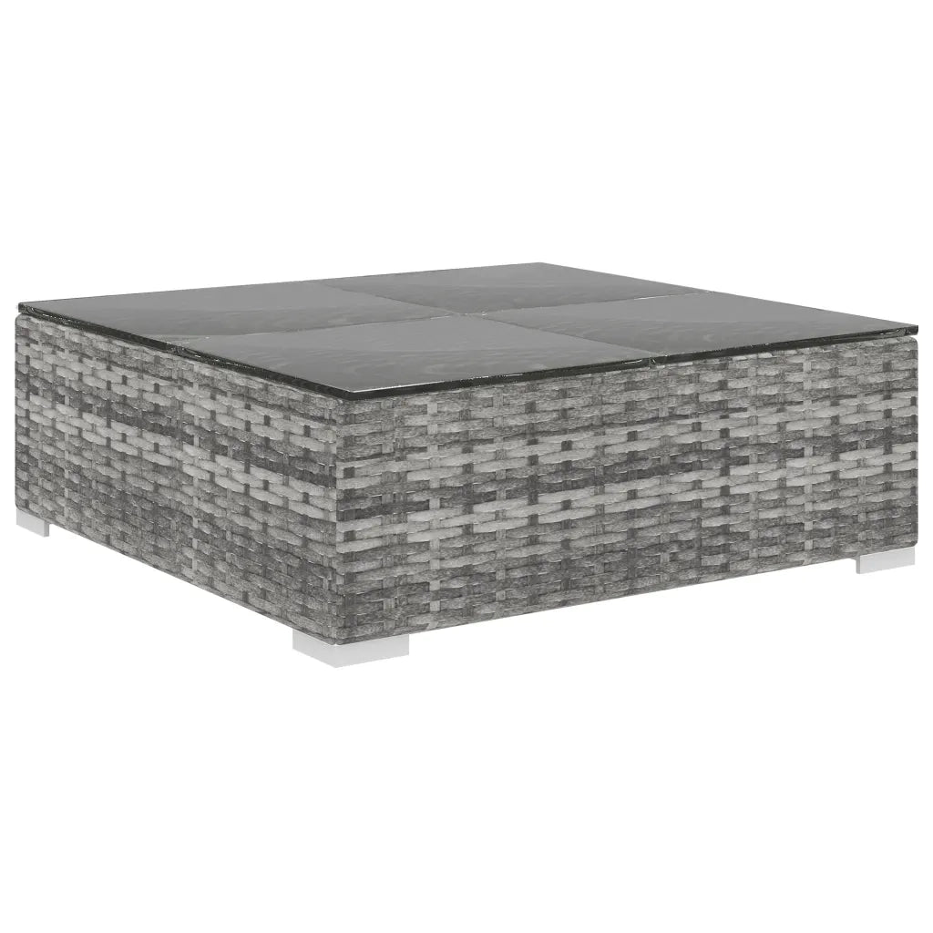 Set Divani da Giardino 10 pz con Cuscini in Polyrattan Grigio 48309