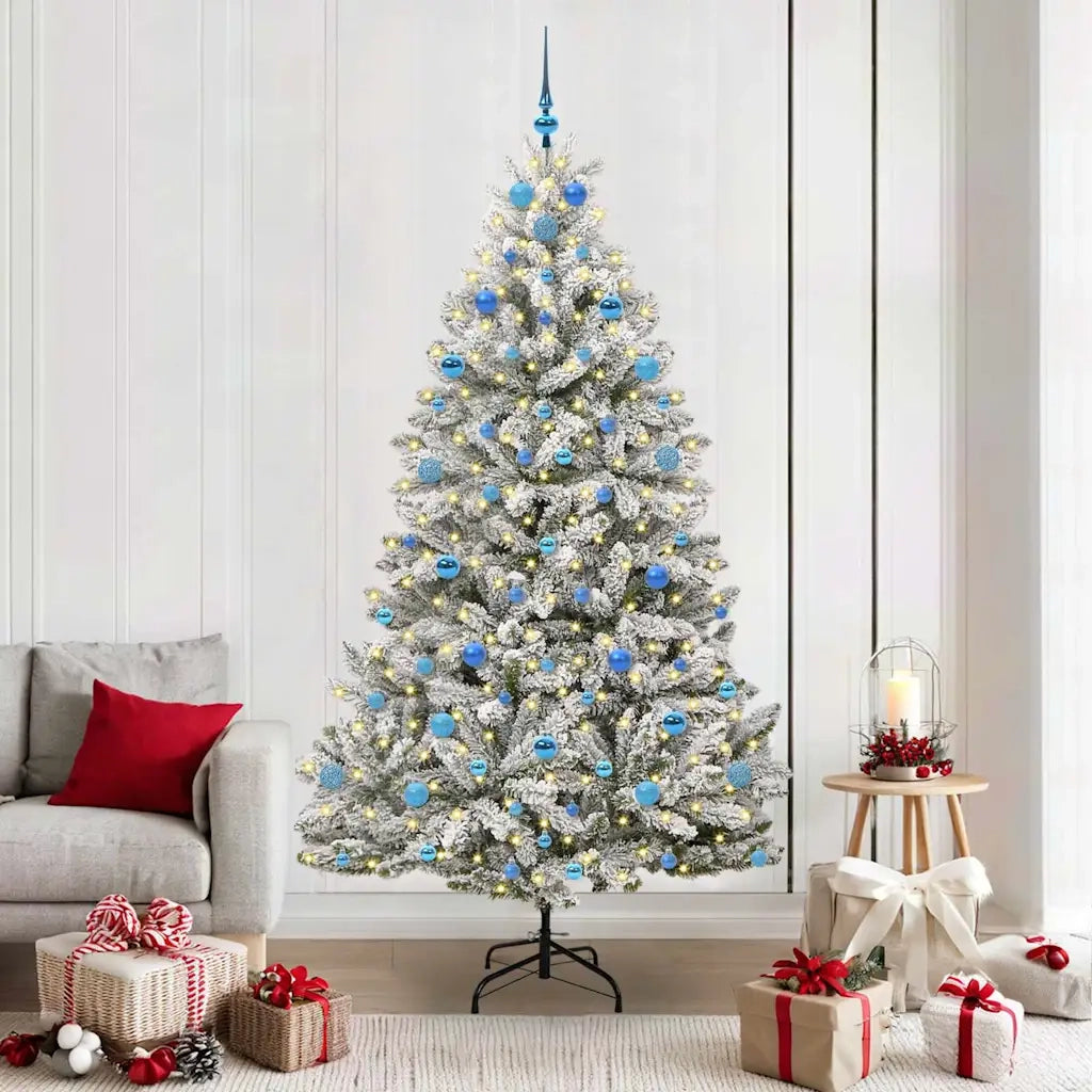 Albero di Natale artificiale con 300 LED Verde e Bianco 210 cm 3395764