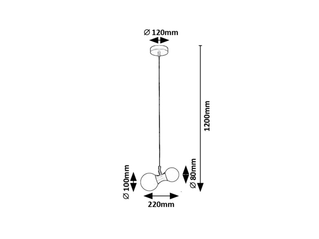 Lampada a sospensione nera vetro bianco 2xG9 Rabalux Lition