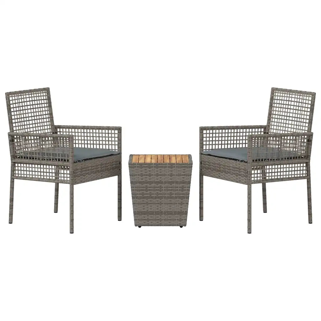 Set Bistro da Giardino 3 pcs Grigio polyrattan 3334961