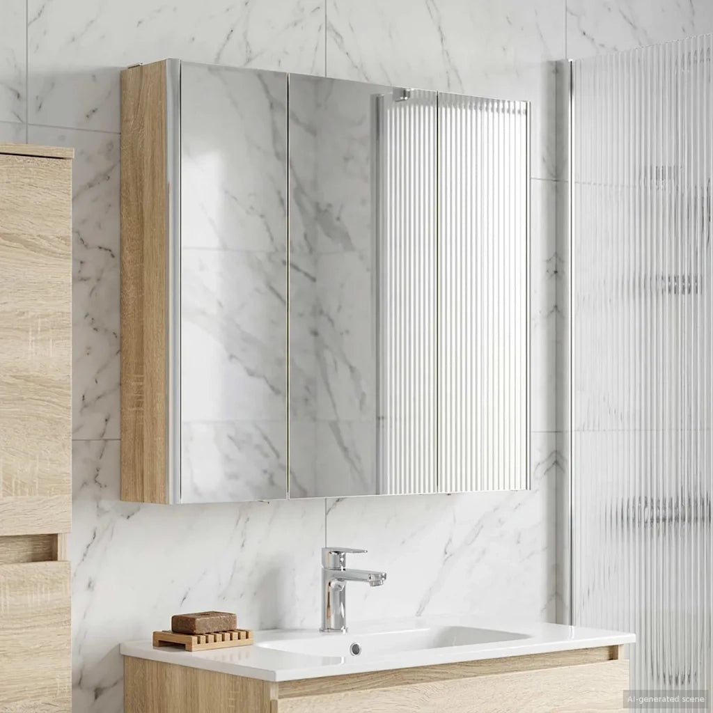Mobiletto per specchio da bagno con lo scaffale Rovere Sonoma 889257