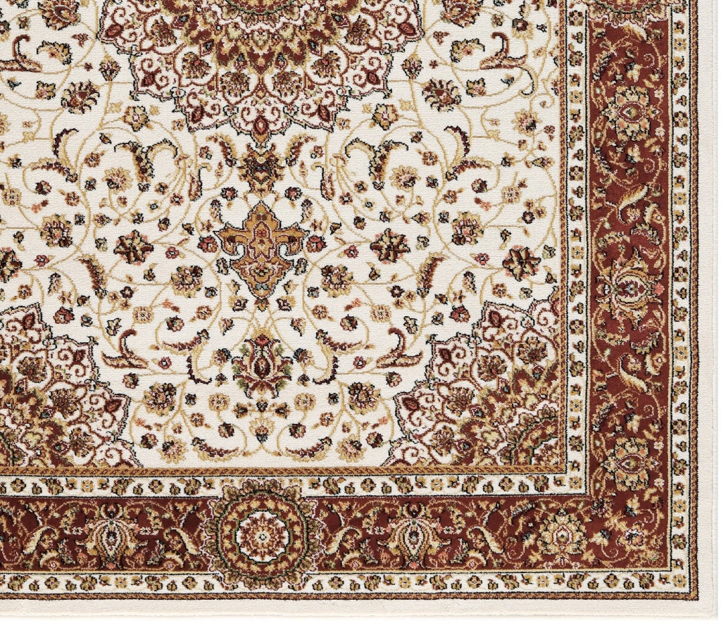 Tappeto BABIL cm.140x200 disegno classico orientale colore crema e rosso