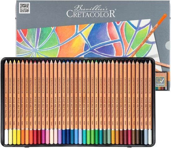 Set di pastelli d'arte - 36 pezzi ordinati in astuccio metallico