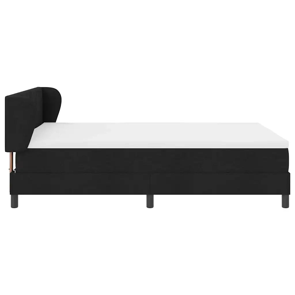 Letto a molle con materasso Nero 140 x 190 cm Tessuto 3340082