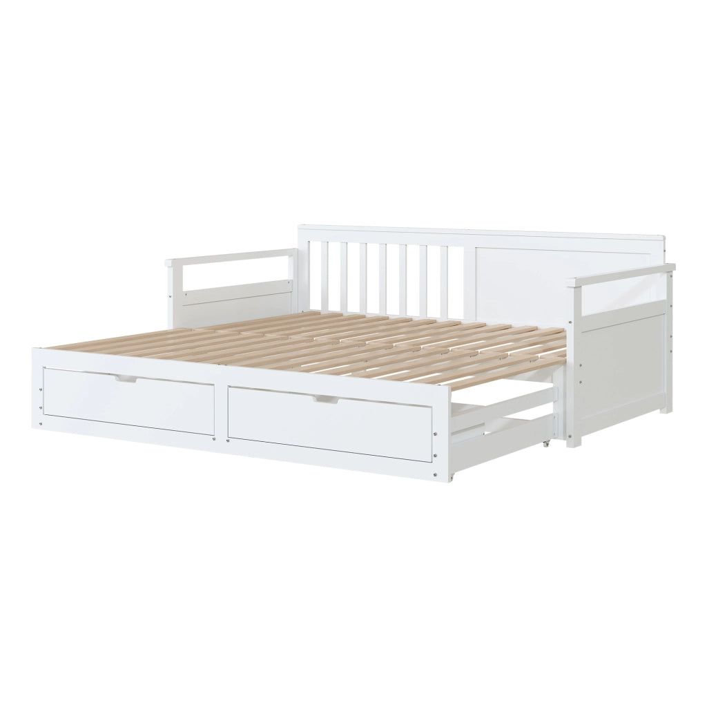 Letto giorno con funzione letto aggiuntivo in legno massello di pino 90x190 cm