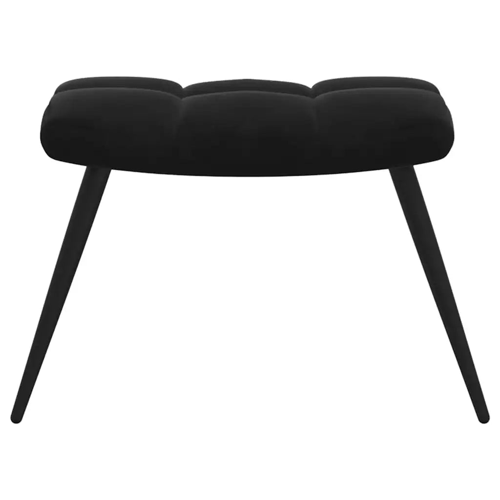 Poltrona Relax | Sedia Relax con Sgabello in Velluto Nero
