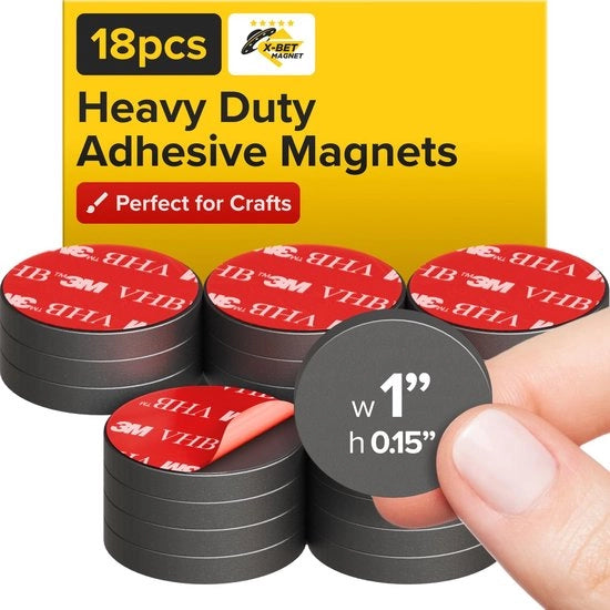 Magnetici autoadesivi, forti, 18 x 5 mm - magneti per lavagne magnetiche - magneti adesivi - magneti per frigoriferi - piccoli magneti per frigoriferi e lavagne - minimagnetici, forti - magneti per lavagna - 18 pezzi