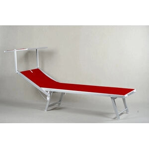 C LETTINO IN ALLUMINIO PLAYA C/PARASOLE ROSSO- 1,0 pz