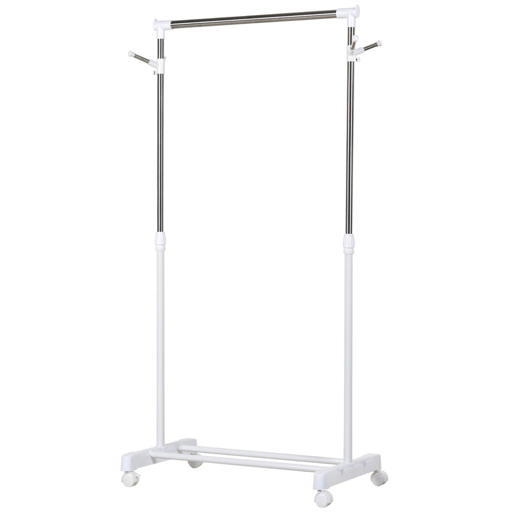 Armadio Portatile con Appendiabiti e Ripiani ¨C Minimal ¨C Bianco 68.5x42x87-145 cm