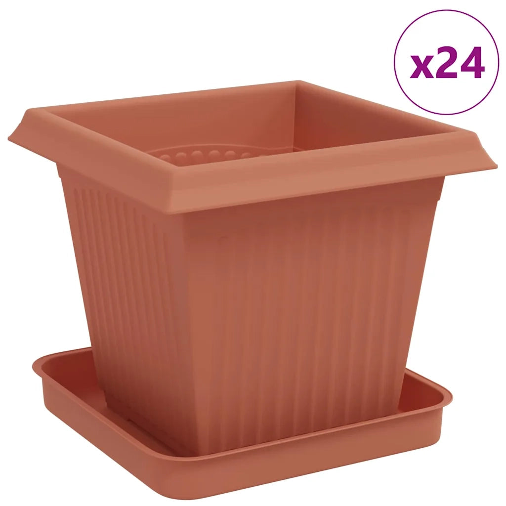 Vasi per Piante 24 pcs Rosso Mattone 16 x 16 x 14 cm Plastica 3403304