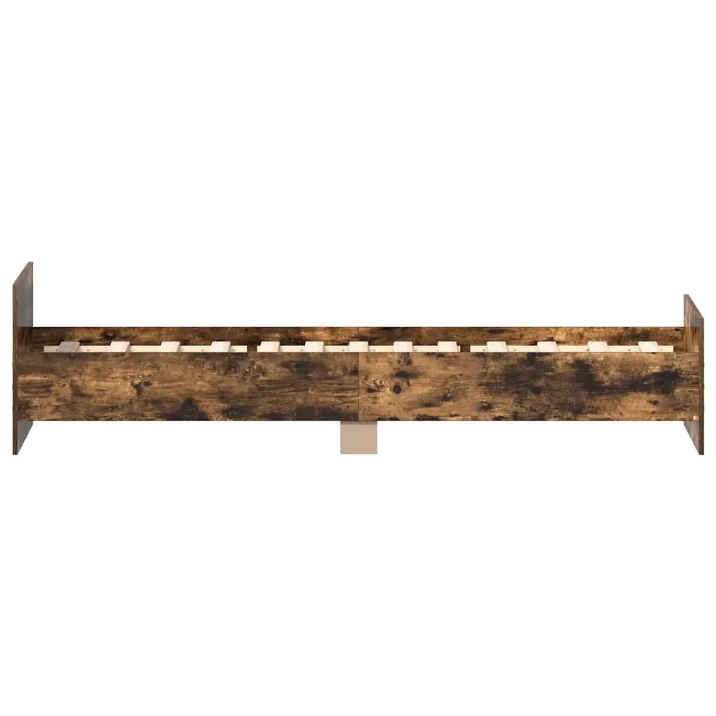 Giroletto senza Materasso-Struttura Letto Rovere Fumo 90x190 cm in Truciolato 259689