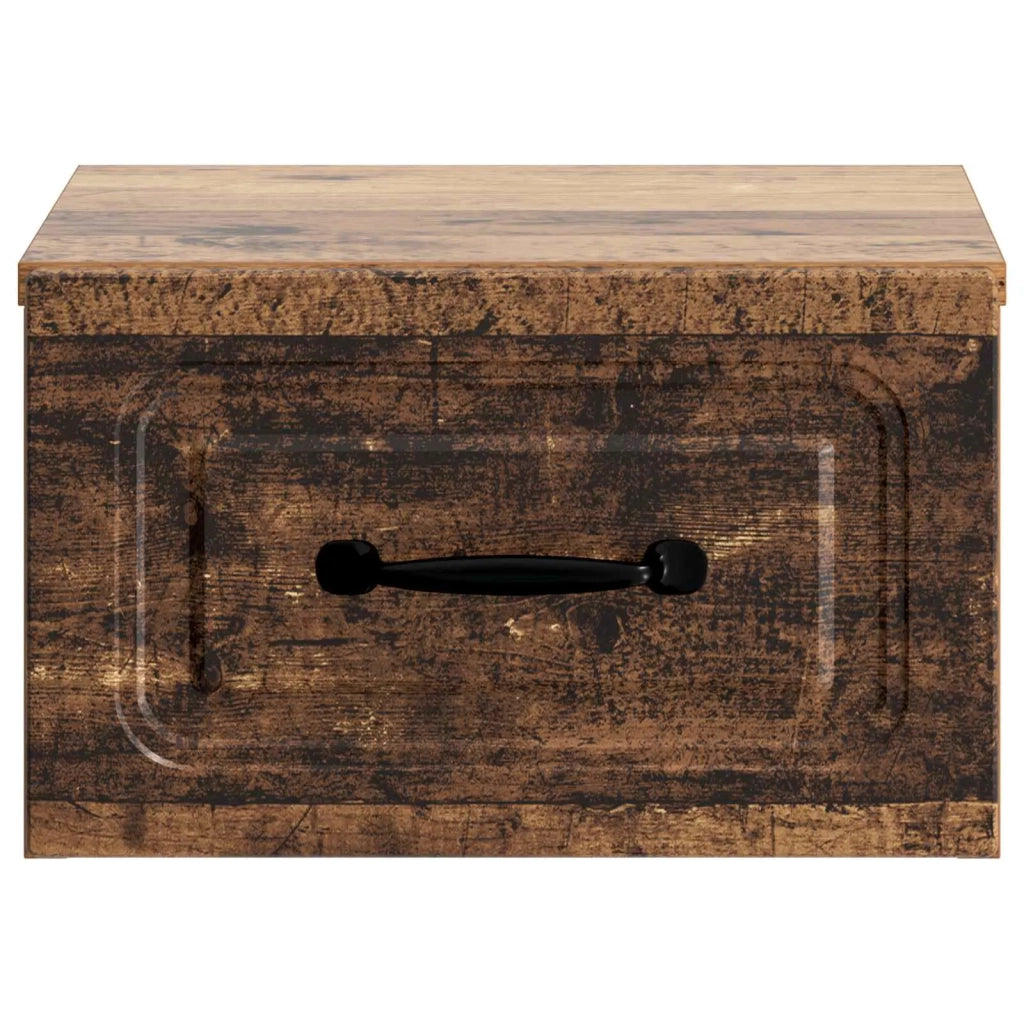 Comodino | Armadio da Notte | Mobiletto da notte a muro Legno antico 34,5 x 33 x 20 cm