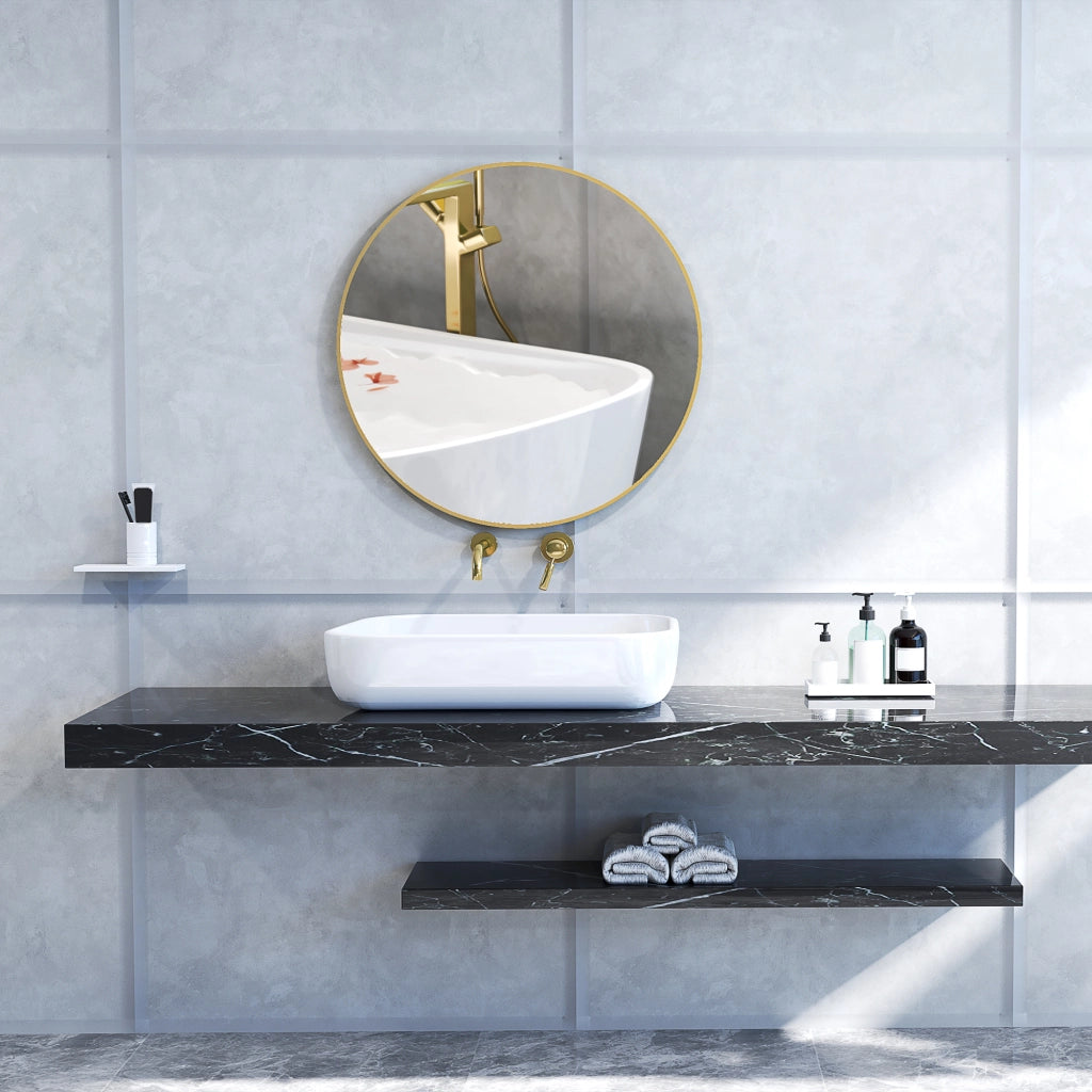 Specchio Bagno Rotondo con Cornice Oro ¨C zephmum ¨C 70x70 cm