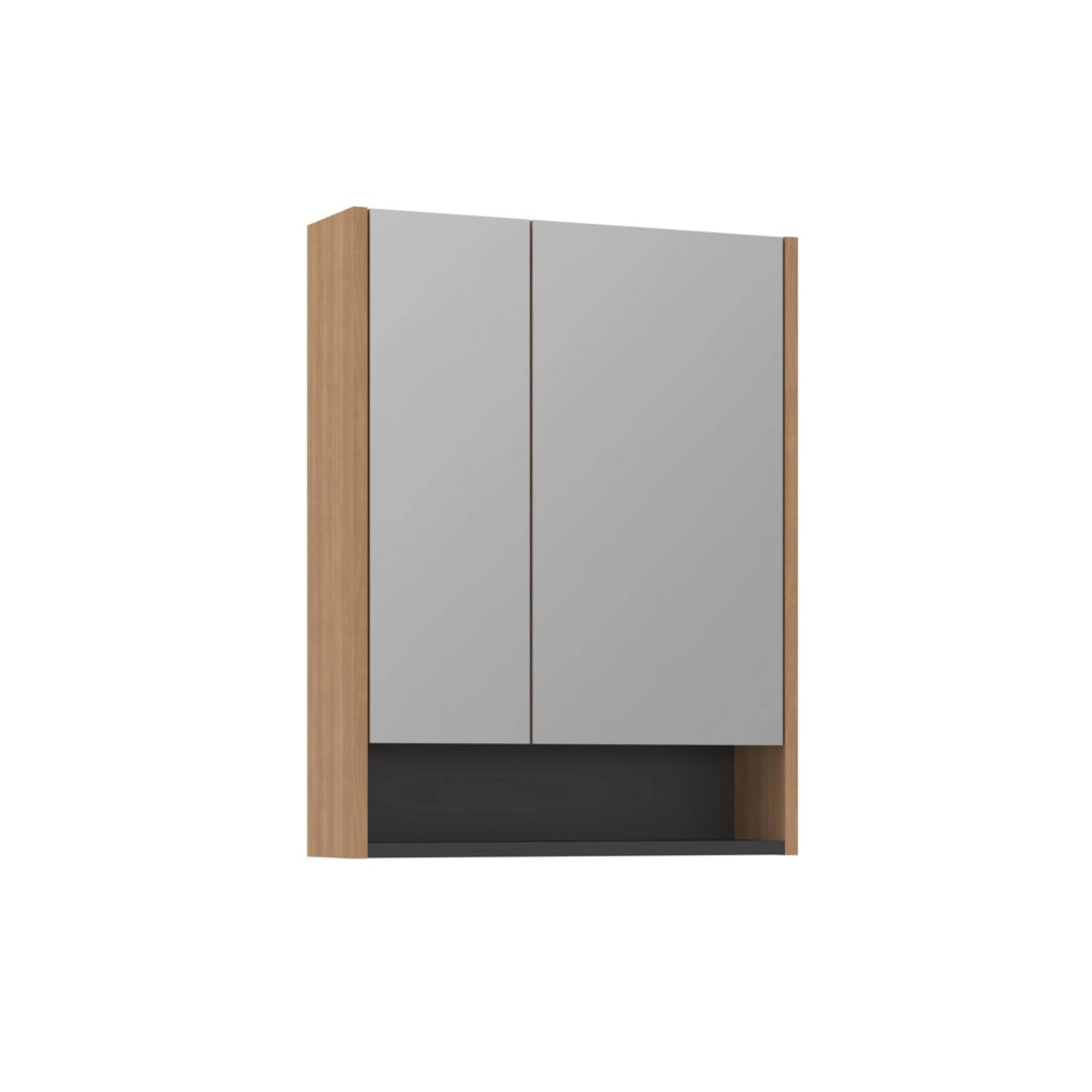 Mobile da bagno con specchio "Ricato 60" - 60 x 16 x 78 cm - Noce