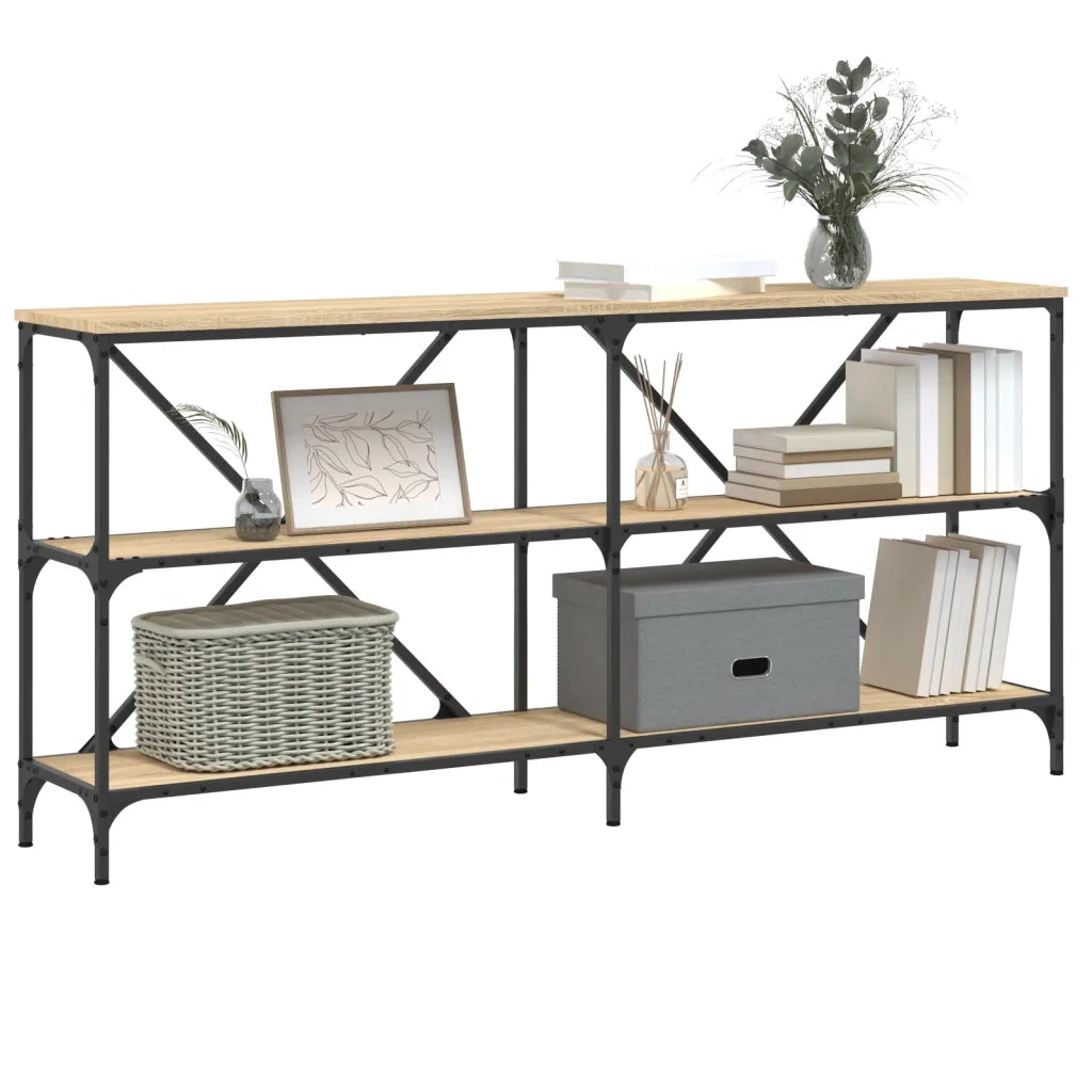 Tavolo Consolle | Tavolo d'Ingresso Rovere Sonoma 160x30x75 cm Multistrato e Ferro
