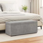 Pouf Grigio chiaro Velluto e Legno Ingegnerizzato 876795