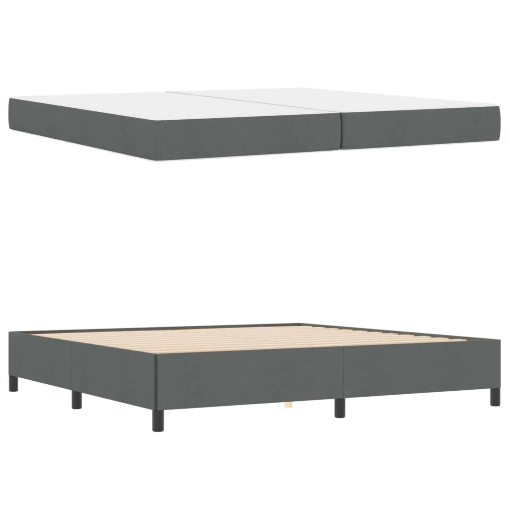 Letto a molle con materasso Grigio scuro 200 x 200 cm Tessuto