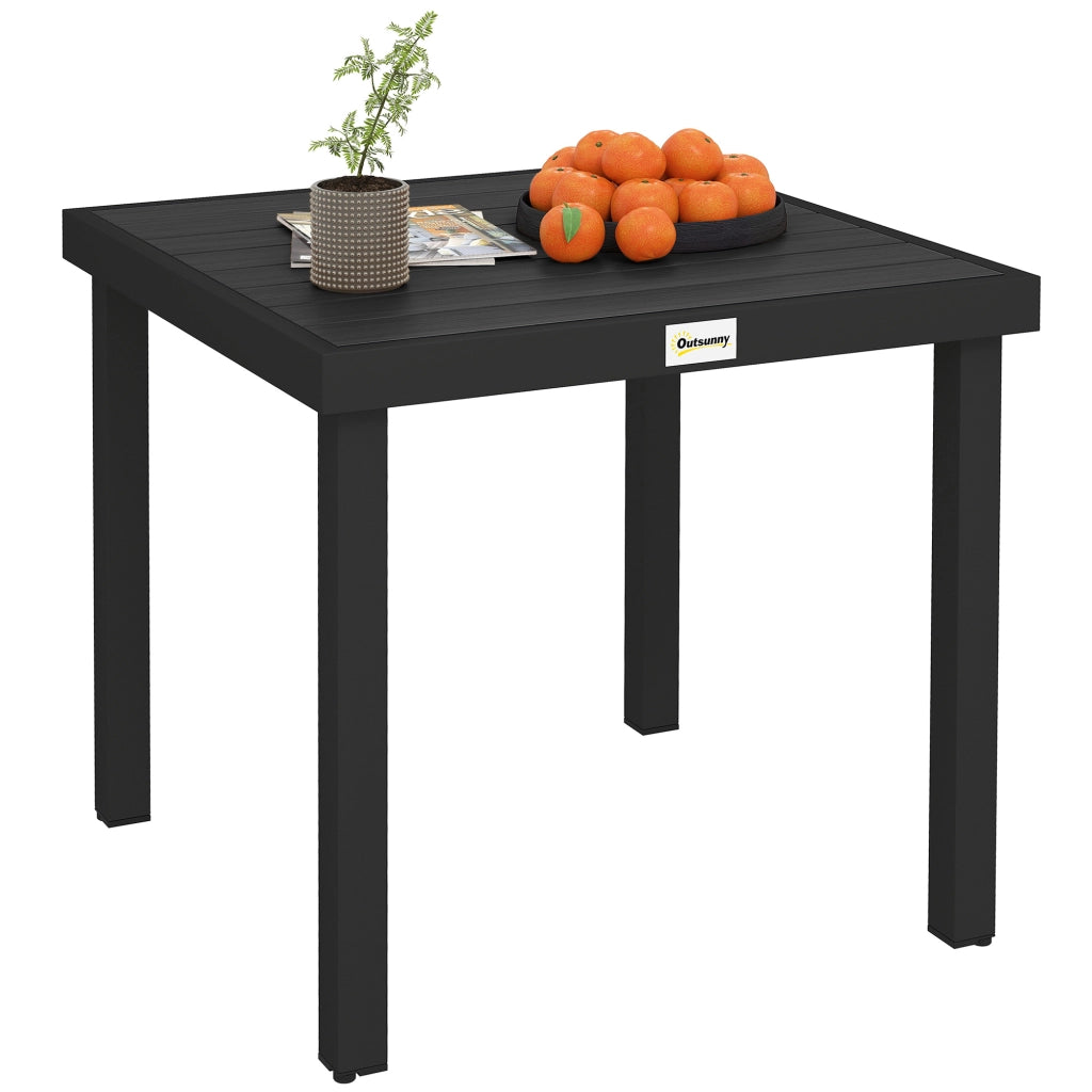Tavolo da Giardino Tavola da Pranzo Effetto Legno, 78x78 cm, Nero