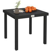 Tavolo da Giardino Tavola da Pranzo Effetto Legno, 78x78 cm, Nero