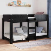 Letto a Castello per Bambini Rovere Nero 90 x 200 cm