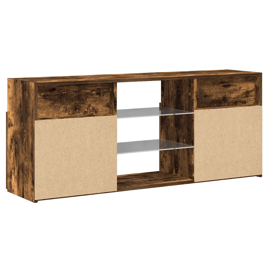 Mobile Porta TV con Luci LED Rovere Fumo 120x30x50 cm 815714