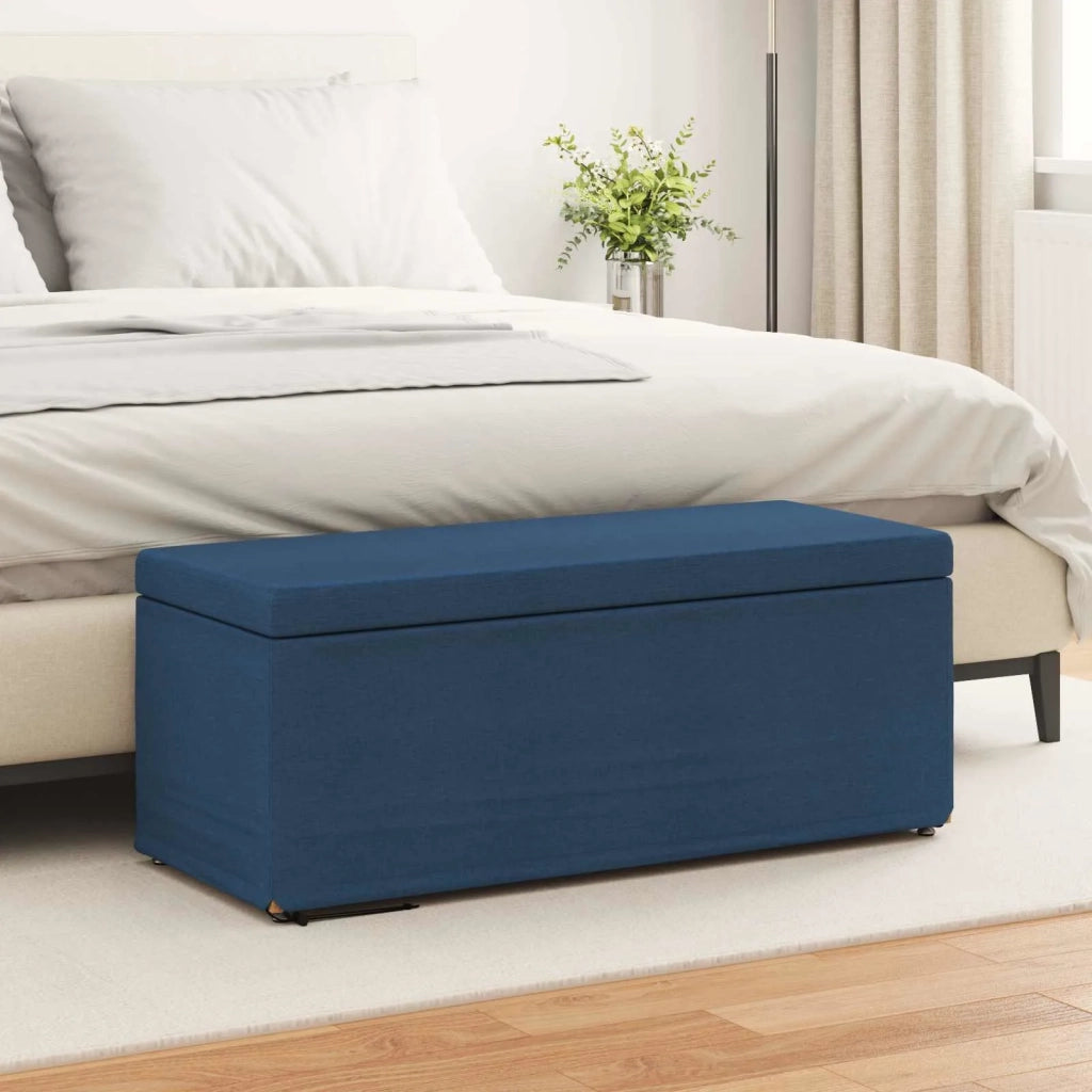 Pouf Blu 101 x 41 x 40 cm Tessuto e Legno Ingegnerizzato 876793