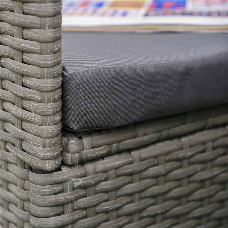 SET TAVOLINO E SEDIE DA ESTERNO IN RATTAN PE GRIGIO