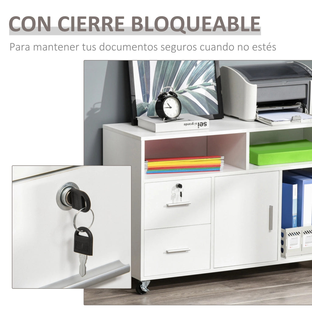 Scrivania con cassetti e scaffali ¨C Minimal ¨C Bianco 100x35x65 cm