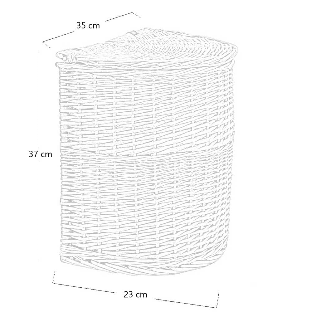 Cesto gerla in vimini con coperchio e tracolla 35 x 23 x h 37 cm