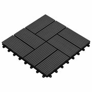 Piastrella per Decking 11 pcs Nero 30 x 30 cm WPC 42046676