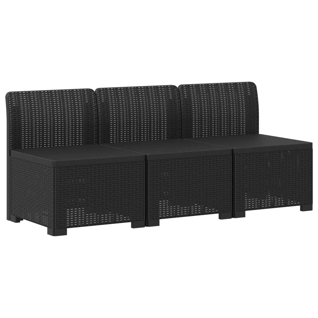 Divano da esterno-Divano da Giardino 3 posti con cuscini in look rattan PP 982421