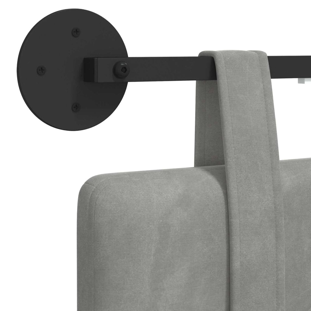 Testiera | Testata sospesa Con luce LED Grigio Chiaro Velluto